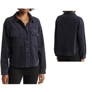 Sanctuary Dakota 100% Cotton Navy Corduroy Flap Front Pockets Shacket Large